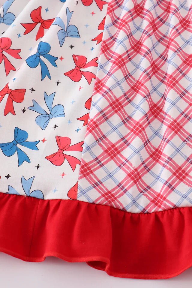 Blue bow ruffle dress