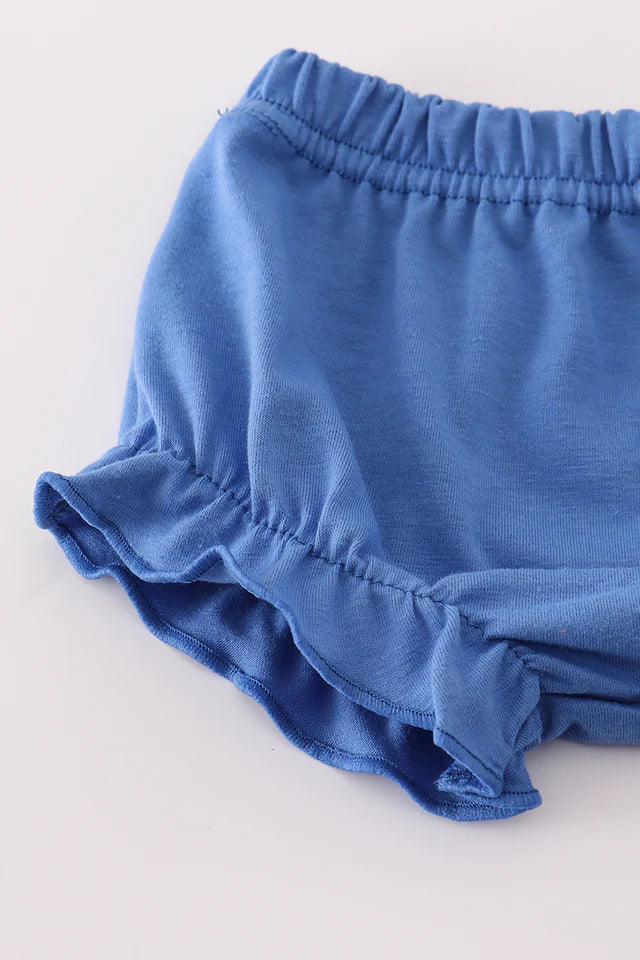 Blue vintage floral bloomer set