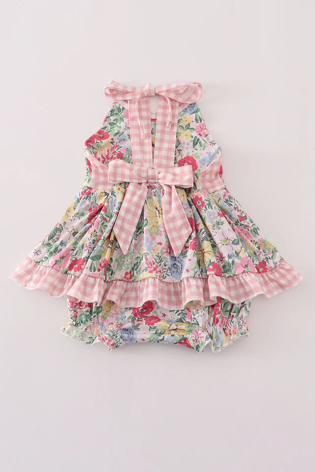 Pink floral ruffle